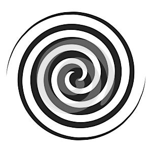 Spiral black icon, geometric twirl and rotation