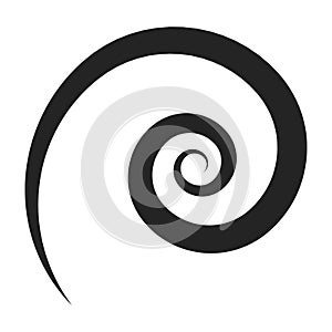 Spiral black icon, twist decorative design rotation