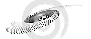 Spiral with black lines as dynamic abstract vector background or logo or icon. Abstract background with lines in circle. Artistic