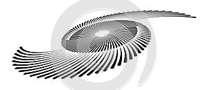 Spiral with black lines as dynamic abstract vector background or logo or icon. Abstract background with lines in circle. Artistic