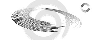 Spiral with black lines as dynamic abstract vector background or logo or icon. Abstract background with lines in circle. Artistic