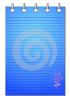 Spiral blue notepad