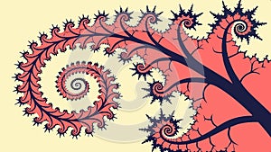 Spiral botanical pattern, abstract nature design vector design Generative AI