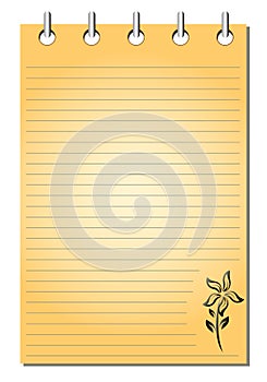 Spiral bound empty orange notepad