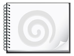 Spiral bound note pad illustration