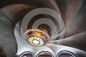 Spiral at the Ceiling Casa Batlo Barcelona Spain