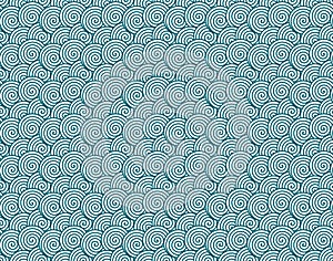 Spiral circles resembling waves seamless pattern photo