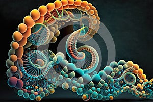 A spiral composed of spirals and spheres