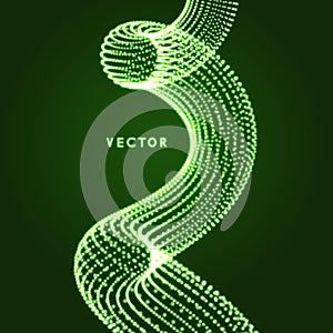 Spiral. Connection Structure. Abstract grid design. 3d vector Illustration for science.