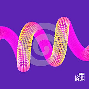 Spiral. Connection Structure. Abstract grid design. 3d vector Illustration for science, technology