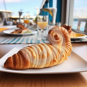 Spiral Croissant Pelican: Hyperrealistic Marine Life Inspired Hotdog Pastry