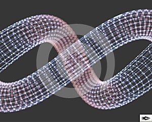Spiral. 3d Vector Illustration. Wireframe Connection Structure