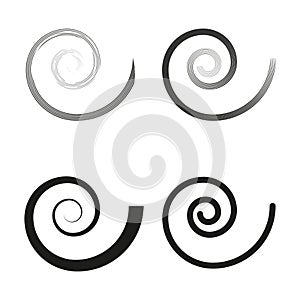 Spiral design elements set. Abstract swirl icons. Vector illustration. EPS 10.