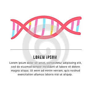 Spiral DNA - hand drawn genome sequencing illustration. Human dna research technology symbol.