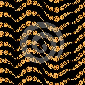 Spiral doodle. Seamless pattern. Hand drawing.
