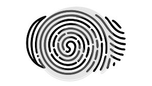Spiral Fingerprint Pattern, Identity Security Icon, vector design Generative AI