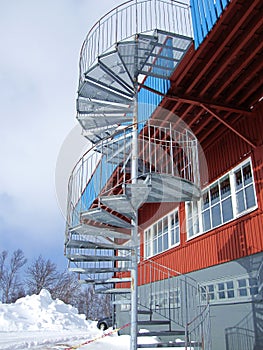 Spiral fire escape