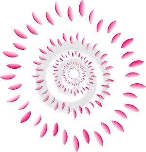 Spiral flower petal abstract design in pink color for multipurpose use