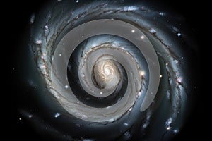 spiral galaxy, with arms of stars and planets rotating around central core