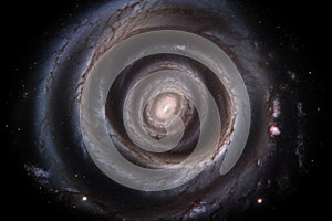 spiral galaxy, with arms of stars and planets rotating around central core