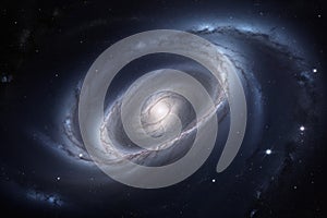 spiral galaxy, with arms of stars and planets rotating around central core