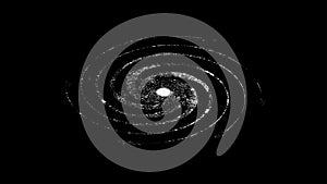 Spiral Galaxy Cartoon Set On A Black Background