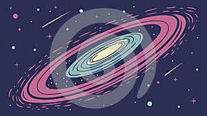 Spiral galaxy colorful art, cosmic beauty and deep space phenomenon vector design Generative AI photo