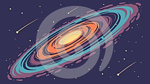 Spiral galaxy colorful, cosmic art and deep space wonder illustration vector design Generative AI photo