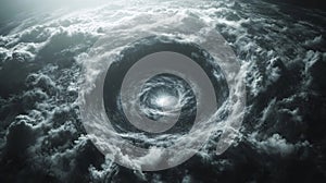 Spiral Galaxy in Dark Space, Monochrome