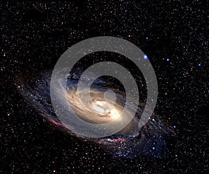 Spiral galaxy in deep space.