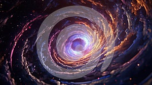 Spiral Galaxy in deep space, 3D illustration Generative AI