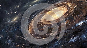 Spiral galaxy, illustration of Milky Way.