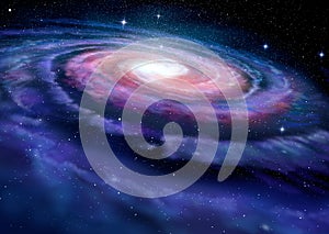 Spiral galaxy, illustration of Milky Way photo