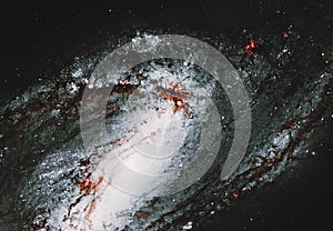 Spiral Galaxy M66 Space background. Messier 66. Elements of this image furnished by NASA. Retouched image