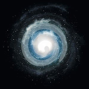 Spiral galaxy, simple colored digital drawing with many details, very high resolution