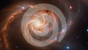 spiral galaxy in space _A deep space nebulae with a spiral shape and a bright core.