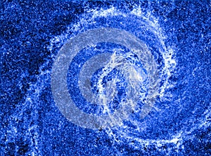 Spiral galaxy in the universe. Space swirl background. Blue perfect galaxy like geometric golden ratio. Concept of harmony and