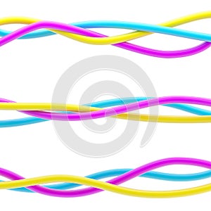 Spiral glossy plastic design ornaments and borders