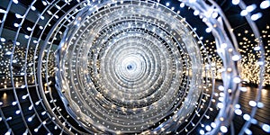 Spiral of Glowing White Lights