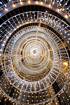 Spiral of Glowing White Lights