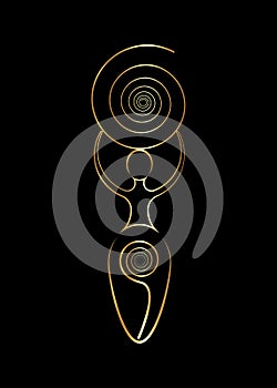 Spiral goddess of fertility, Wiccan Pagan Symbols, The spiral cycle of life, death and rebirth. Wicca woman mother earth symbol