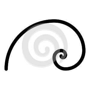 Spiral golden section Golden ratio proportion Fibonacci spiral icon black color vector illustration flat style image