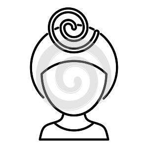 Spiral head pressure icon outline vector. Dizziness ill