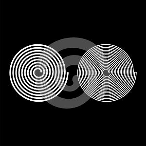 Spiral Helix Gyre icon outline set white color vector illustration flat style image