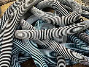 Spiral hose coiled irregularly