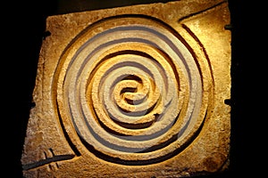 Spiral in rock, aztec collection museum, mexico I