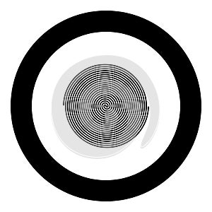 Spiral icon black color in round circle