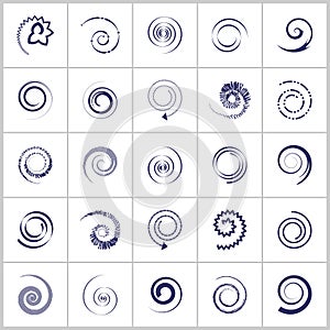 Spiral icons. Design elements set