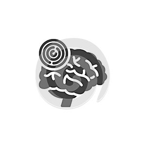 Spiral inside a brain vector icon
