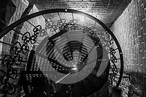 Spiral iron stairs